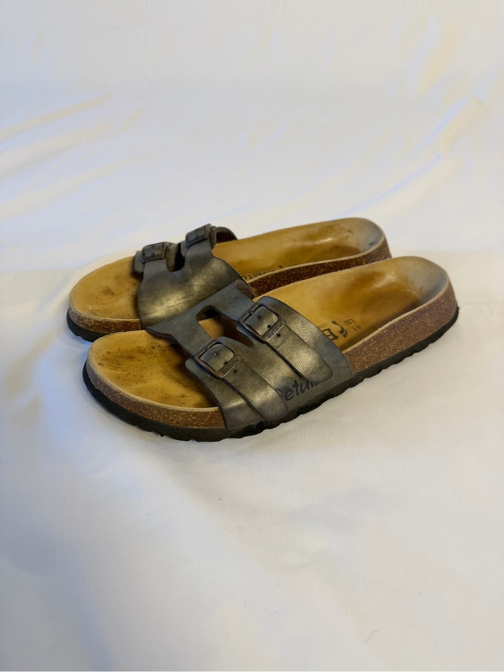 Betula by Birkenstock Two Buckle Sandals, size 10.